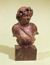 Büste des Bacchus, Ornament von einem Bett (Bronze)